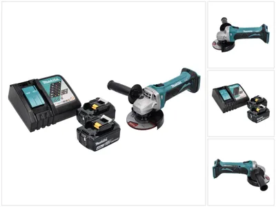 Produktbild von Makita DGA 452 RM Akku Winkelschleifer 18 V 115 mm + 2x Akku 4,0 Ah + Ladegerät