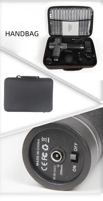 Produktbild von Massagepistole Fasziengerät - Elektrische Tiefengewebe-Massage - Leise mehrstufig einstellbar - Für Körper Nacken Rücken Beine - EU-Stecker - Schwarzes Set