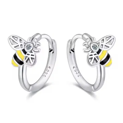 Produktbild von Ohrschmuck Ohrstecker Damenohrringe Creole runde Ohrringe Biene GESCHENKIDEE Sterling Silber 925 inklusive Geschenkschachtel