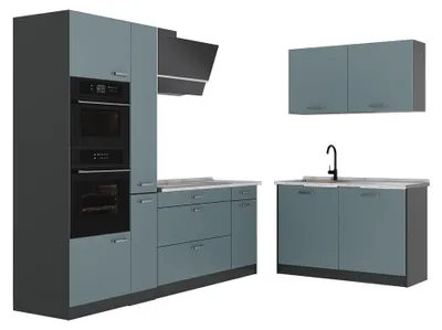 Imagen del producto de Cocina esquinera Vicco R-Line Gris azulado/Antracita 230 x 120 cm sin encimera, Model 67484
