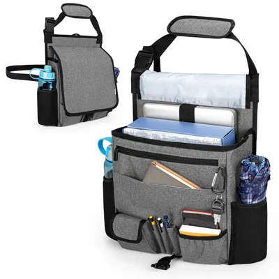 Productafbeelding van Autostoel organizer, opbergtas voor passagiersstoel, grijs, 29x12x40 cm