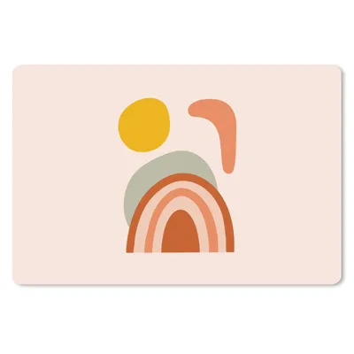 Produktbild von MuchoWow® Schreibtischunterlage Sommer - Pastell - Regenbogen 60x40 cm - XXL Mauspad - Großes Mauspad