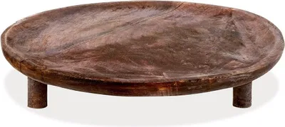 Image de Planche à découper ronde en bois de manguier pour couper et servir