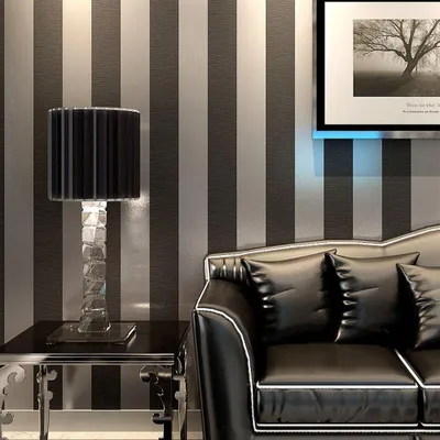 Immagine prodotto di Carta da parati in PVC moderna, a righe, ideale per camere da letto e soggiorni