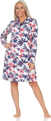Produktbild von Normann Damen Nachthemd langarm Sleepshirt in floralem Design - auch in Übergrössen ; Allover , 56