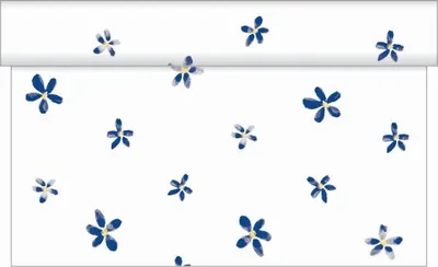 Produktbild von Sovie HOME Tischläufer Theresa in Blau aus Linclass® Airlaid 40 cm x 4,80 m, 1 Stück - Floral