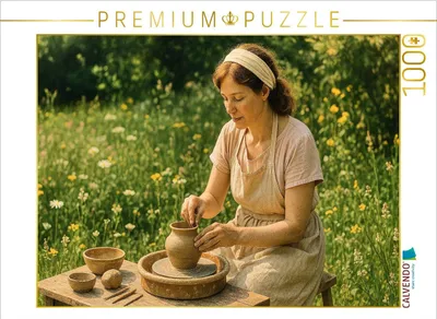 Produktbild von CALVENDO Puzzle Töpferglück im Garten | 1000 Teile Lege-Größe 64x48cm Foto-Puzzle für glückliche Stunden
