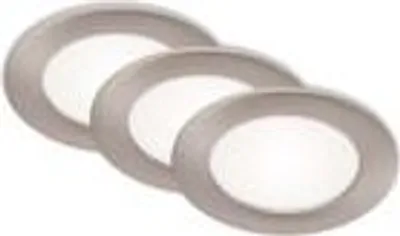 Produktbild von LED Einbauleuchten 3er Set IP44 7W silber 4000K Kunststoff Ø12cm Briloner