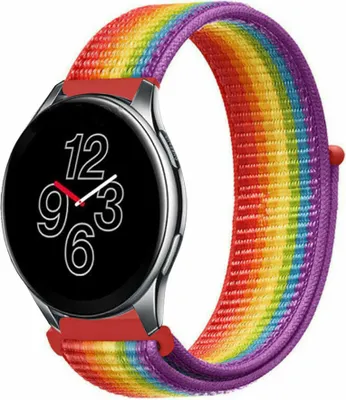 Produktbild von Strap-it OnePlus Watch Nylonarmband (Regenbogen)