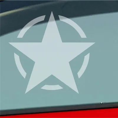 Produktbild von Auto Aufkleber US Army Stern USA Amerika America 10,2x9,7 cm Milchglas Sticker Heckscheibenaufkleber
