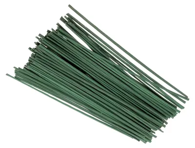 Produktbild von 100 Stück Metall Draht Blumenstiele für DIY Floristik und Bastelarbeiten in Grün