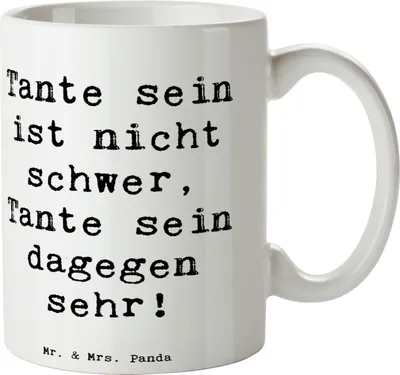Produktbild von Mr. & Mrs. Panda Teetasse Spruch Tolle Tante - Weiß - Geschenk, Neffe, Geschenke, Tasse, Pott, Handarbeit, Verwandtschaft, für Tanten, Kaffeebecher, Familienmitglieder