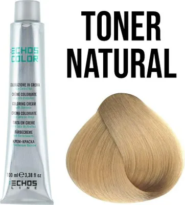 Produktbild von ECHOSLINE | Haarfarbe Toner Natural - 100ml - Professionelle Kolorierung - Für graue Haare - Pflegeformel