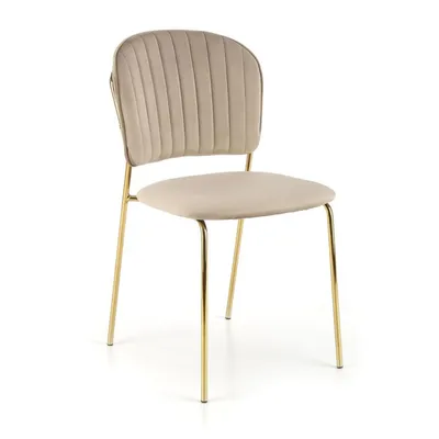 Produktbild von Polsterstuhl GLORIA, beige mit goldenen Beinen