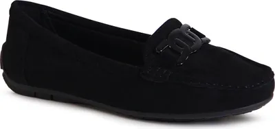 Produktbild von topschuhe24 2738 Damen Velours Mokassins Komfort Slipper, Farbe:Schwarz, Größe:36 EU