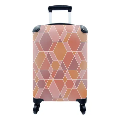Produktbild von MuchoWow® Koffer Handgepäck Trolley Rollkoffer Kleine Reisekoffer mit 4 Rollen - Geometrie - Mosaik - Muster - Cabin Size < 55x40x23 cm & 55x40x20 cm - Fotokoffer - Kabinenkoffer - Boardgepäck - Reise-Box - Reisekoffer - Reisegepäck - Koffer mit Bild - Trolley für Kinder
