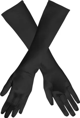 Produktbild von Max Bersinger 603006, Karnevalskostüm-Handschuhe, Erwachsener, Weiblich, Polyester, Schwarz, 66 g