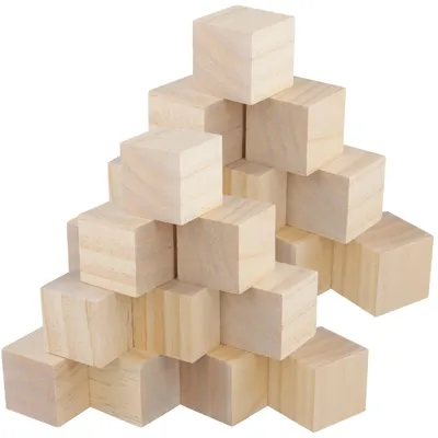 Kiefernholz-Würfel 5x5x5 cm, 24 Stück, unbehandelt