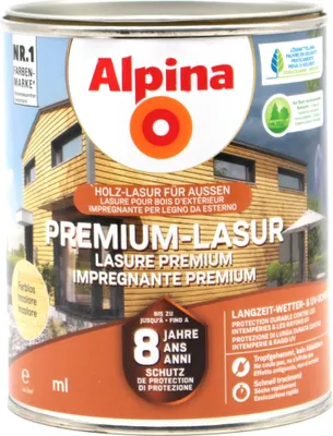 Produktbild von Alpina Premium Lasur graphit 0,75 Liter