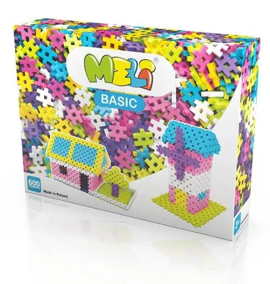 Produktbild von Meli Basic Pink Konstruktionsbausteine-Set – 600 Teile in Rosa und Violett