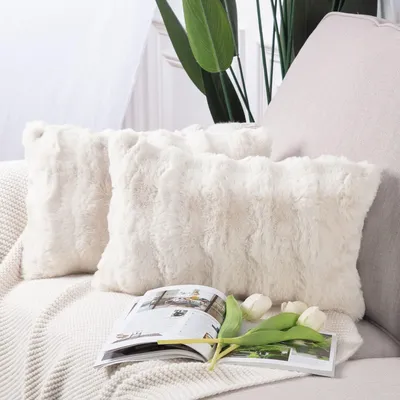 Obrázek produktu pro Sada dvou dekorativních povlaků na polštáře z bavlny, rozměr 30x50 cm, barva krémová