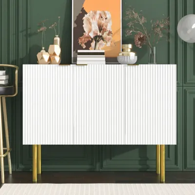 Produktbild von Sideboard, Kommode verstellbaren Regalböden und Metallbeinen, geeignet für Esszimmer, Wohnzimmer und Küche