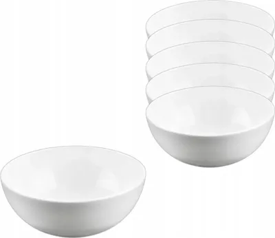 Produktbild von Wilmax Porzellanschalen Set 6er Set Weiß 600ml Ø14cm WL-992565/A6