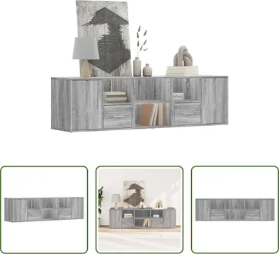 Obrázok produktu pre The Living Store Rohový regál sivý Sonoma 160x40x45 cm materiál na báze dreva