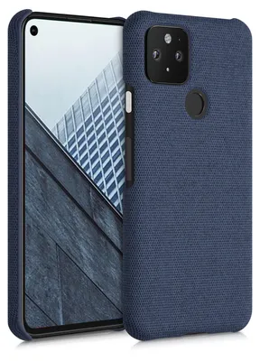 Produktbild von kwmobile Schutzhülle kompatibel mit Google Pixel 5 - Hülle - Stoff Cover Handyhülle - Backcover in Dunkelblau