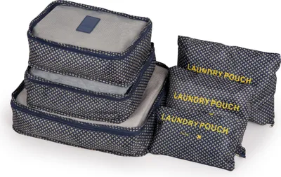 Immagine prodotto di Set di 6 organizer per valigie 40x30x11 Solier SA55 blu navy