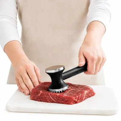 Produktbild von Fleischhammer mit 2 Klopfflächen, pflegeleicht und spülmaschinengeeignet, ergonomischer Anti-Rutsch-Griff, für Fleisch und Schnitzel