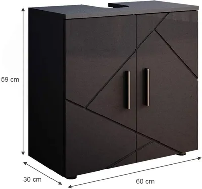 Produktbild von Waschbeckenunterschrank Vicco Irma Anthrazit Hochglanz 60 x 59 cm, Model 34522