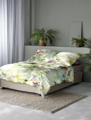 Produktbild von Irisette Mako-Satin Bettwäsche-Garnitur Tokio 8572  Farbe grün  155x220+80x80cm