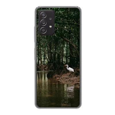 Produktbild von MuchoWow® Handyhülle Schutzhülle Hülle für Samsung galaxy a73 Reiher - Wald - See Silikon Softcase Handy Hülle - Handyhülle