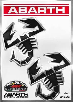 Produktbild von Abarth Chromaufkleber Offizielle 2 Skorpione, Tischmaße 94 x 131 mm