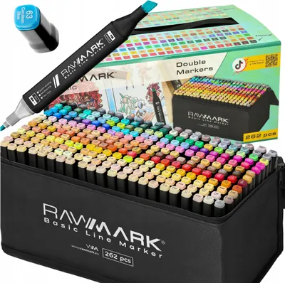 Image de Marqueurs à alcool 262 pcs Marqueurs Marqueurs Marqueurs double face Rawmark