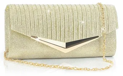 Produktbild von Glitzernde Abendtasche mit abnehmbarer Kette, elegante Schultertasche (Gold)