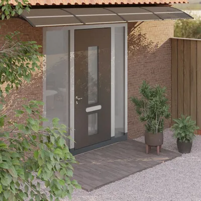 Immagine prodotto di Tettoia per porta The Living Store nera 400x80 cm in policarbonato