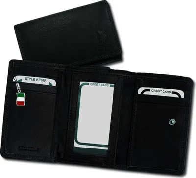 Produktbild von Florence Druckknopf Reißverschluss Portemonnaie schwarz Leder OPF701S