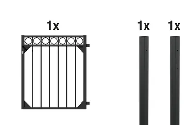 Obrázek produktu pro Alberts 510114 Einzeltorset Circle, zum Einbetonieren, matt-schwarz, Höhe 100 cm, Breite 1 m