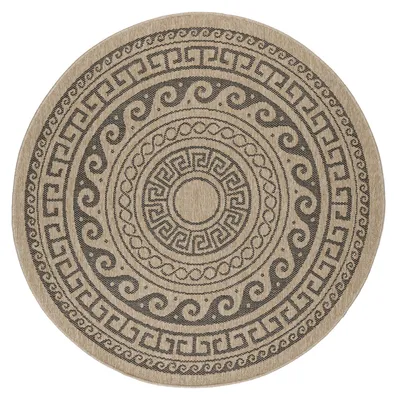 Image de Comilla Rishi tapis extérieur/intérieur rond Ø 120cm jute noir