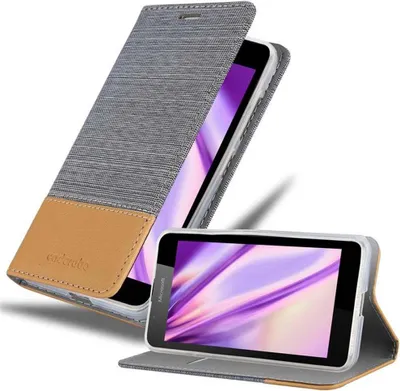 Produktbild von Cadorabo Hülle für Nokia Lumia 540 Schutzhülle in Grau Handy Hülle Etui Book Case Cover