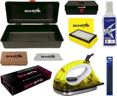 Zdjęcie produktu dla Zestaw do smarowania nart SKINSTAR – zestaw startowy zawierający walizkę na smary, 8-częściowy zestaw Snow Wax