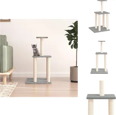 Obrázek produktu pro vidaXL Škrabací strom se sisalovými škrabáky světle šedý 85,5 cm - Škrabací stromy