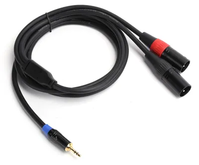 Image de Câble audio 3,5 mm vers 2 XLR pour alimenter un amplificateur de puissance pour table de mixage 5 m / 16,4 pieds