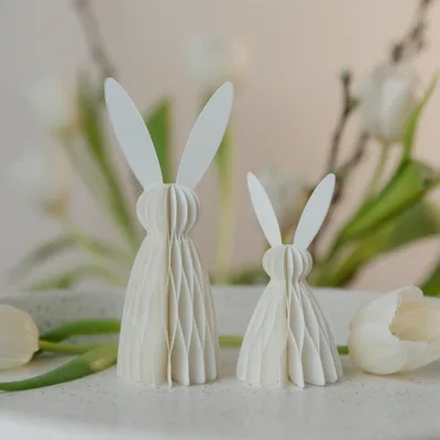 Produktbild von Osterhase Felix aus Papier - weiß: large