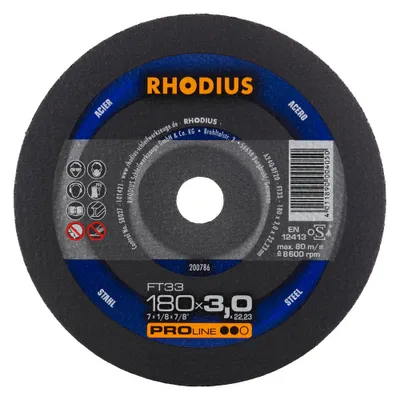 Produktbild von Rhodius Trennscheibe FT 33 180x3,0x22,23mm Stahl Proline - 200786