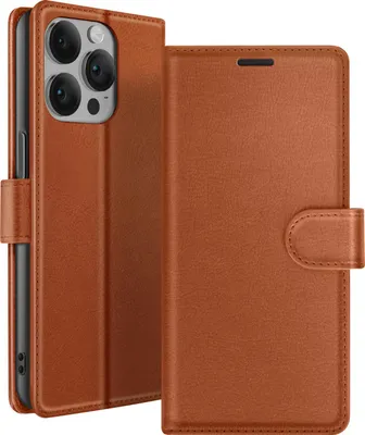 Image de Zanaé, étui à rabat pour iPhone 14 Pro Max avec fermeture magnétique & porte-cartes, marron