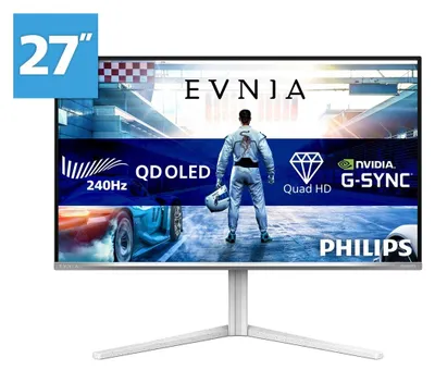 Produktbild von Philips Evnia 6000 27M2N6501L/00, 67,3 cm (26.5"), 2560 x 1440 Pixel, Quad HD, QD-OLED, 0,03 ms, Weiß