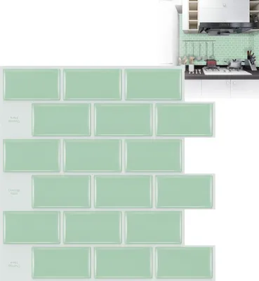 Obrázek produktu pro XMTECH 30×30 cm samolepicí dlaždice 10 kusů, kuchyňské samolepicí dlaždice koupelna, PVC obklady metro samolepicí dlaždice Imitace (typ 6)